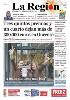 TRES QUINTOS PREMIOS Y UN CUARTO DEJAN MÁS DE 300.000 EUROS EN OURENSE
